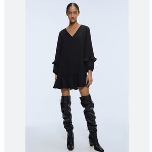 Zara | Dresses | Zara Blue Draped Ruched Long Sleeve Dress | Poshmark